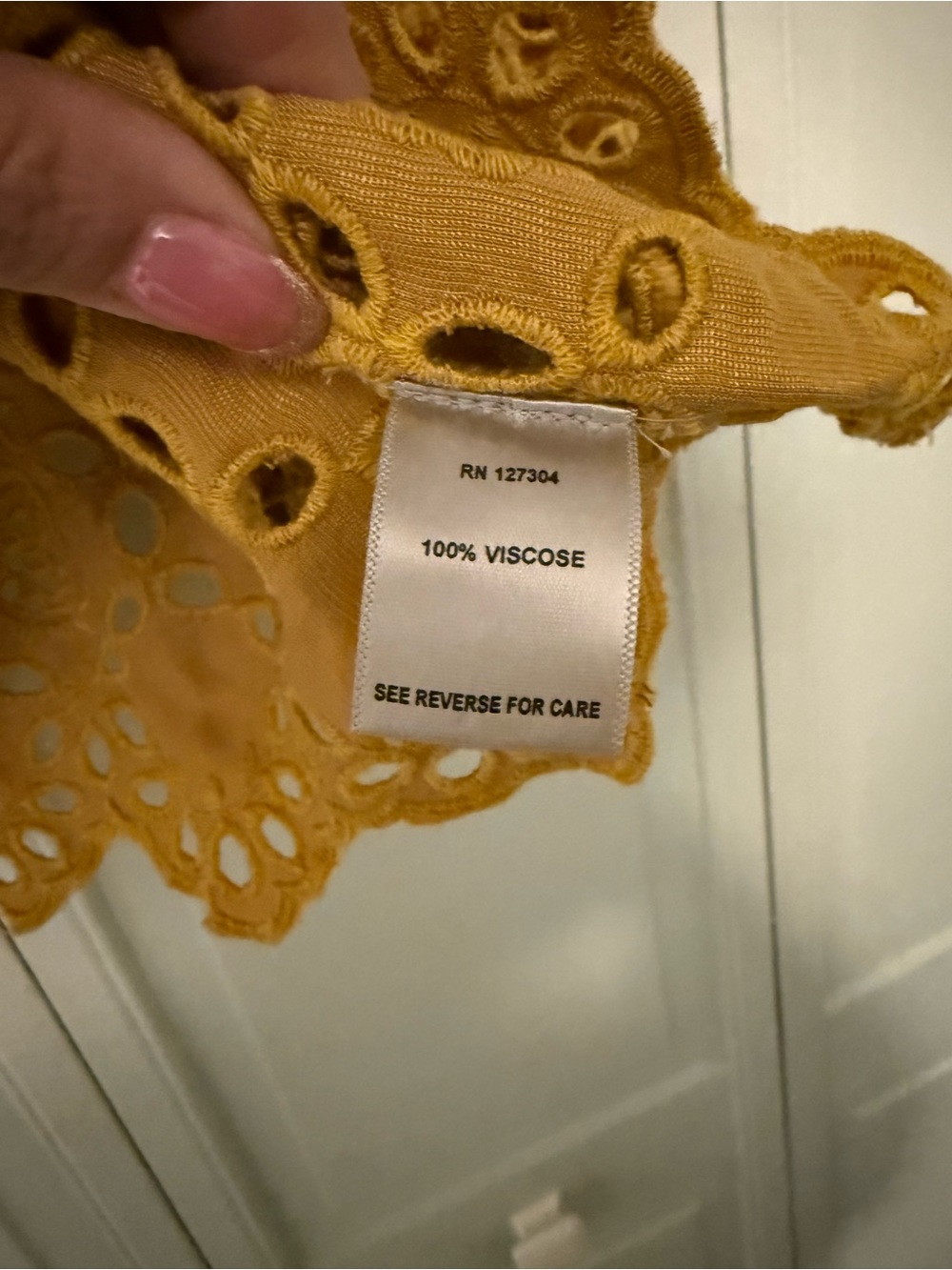 John Mark Women's Mustard Gold Velvet Eyelet Bell Sleeve Blouse - Picture 8 of 11
